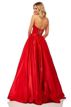 Sherri Hill - 52850 Strapless Sweetheart Long A-Line Satin Dress