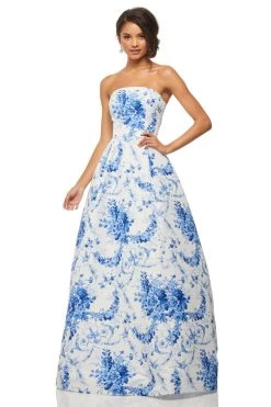 Sherri Hill - 52864 Strapless Printed Ball Gown