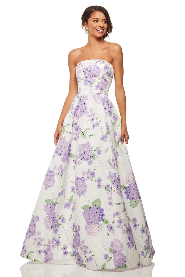 Sherri Hill - 52865 Strapless Floral Print Taffeta Ballgown 4 Sherri Hill - 52865 Strapless Floral Print Taffeta Ballgown