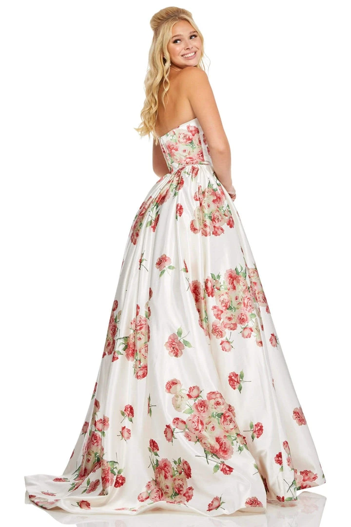 Sherri Hill - 52867 Strapless A Line Printed Dress 4 Sherri Hill - 52867 Strapless A Line Printed Dress