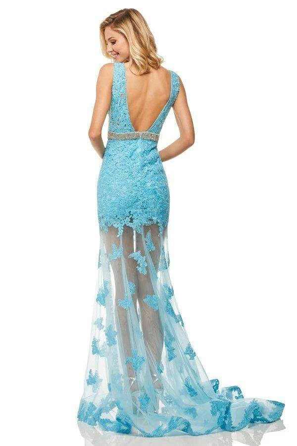 Sherri Hill - 52875 Plunging V-Neck Lace Long Dress 6 Sherri Hill - 52875 Plunging V-Neck Lace Long Dress