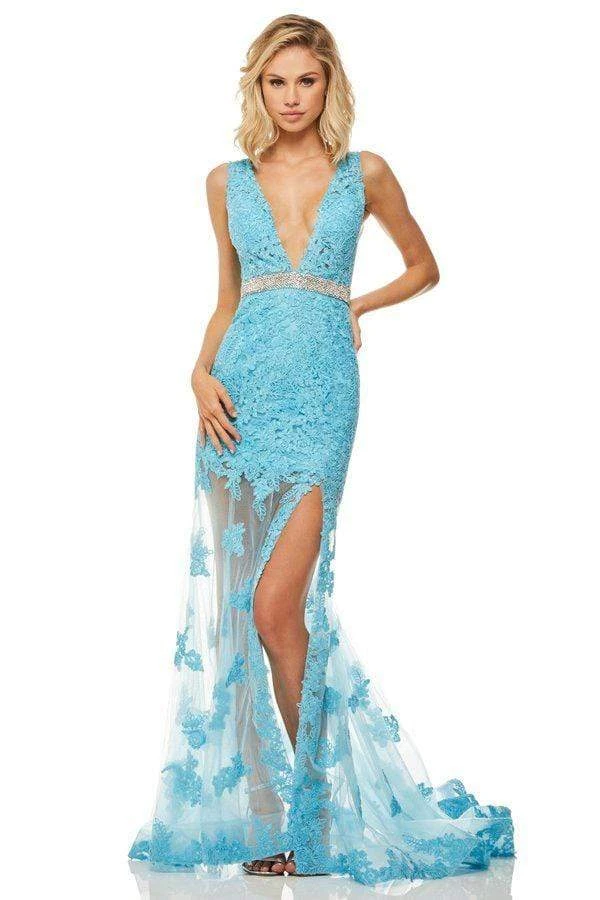 Sherri Hill - 52875 Plunging V-Neck Lace Long Dress 7 Sherri Hill - 52875 Plunging V-Neck Lace Long Dress