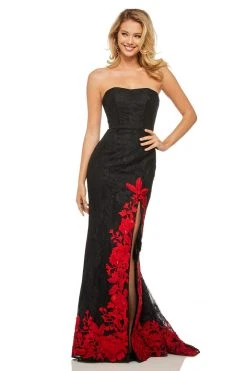 Sherri Hill - 52876 Strapless Long Black Dress
