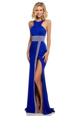 Sherri Hill - 52904 Bead Embellished Halter Neck Trumpet Dress