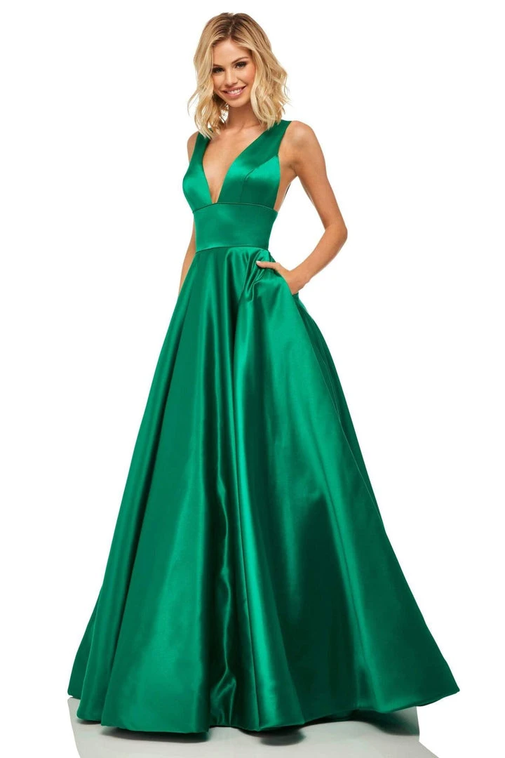 Sherri Hill - 52911 Sleeveless Deep V-neck A-line Dress 3 Sherri Hill - 52911 Sleeveless Deep V-neck A-line Dress
