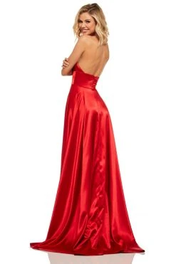 Sherri Hill - 52920 Beaded High Halter Neckline Satin Dress