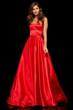 Sherri Hill - 52924 Strapless Satin A-Line Evening Gown