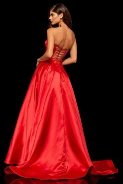 Sherri Hill - 52924 Strapless Satin A-Line Evening Gown