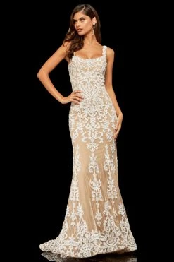 Sherri Hill - 52925 Long Beaded Lace Mermaid Dress 16 Sherri Hill - 52925 Long Beaded Lace Mermaid Dress