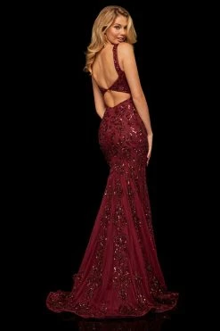 Sherri Hill - 52925 Long Beaded Lace Mermaid Dress 12 Sherri Hill - 52925 Long Beaded Lace Mermaid Dress