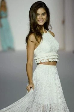 Sherri Hill - 52928 Crochet Long Ivory Dress 14 Sherri Hill - 52928 Crochet Long Ivory Dress