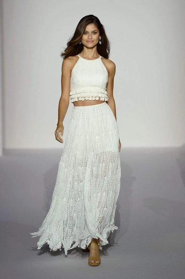 Sherri Hill - 52928 Crochet Long Ivory Dress 5 Sherri Hill - 52928 Crochet Long Ivory Dress