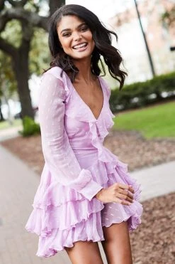 Sherri Hill - 52937 Long Bishop Sleeved Short Pattern Dress