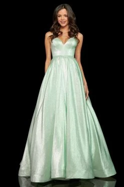 Sherri Hill - 52956 Long Glitter Knit A Line Dress