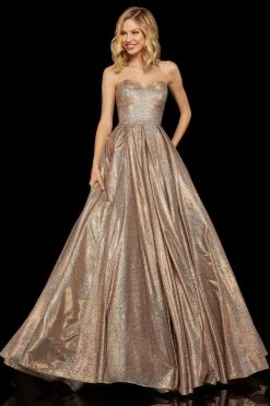 Sherri Hill - 52959 Strapless Sweetheart Glitter A Line Dress 18 Sherri Hill - 52959 Strapless Sweetheart Glitter A Line Dress