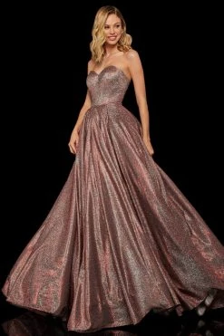 Sherri Hill - 52959 Strapless Sweetheart Glitter A Line Dress 22 Sherri Hill - 52959 Strapless Sweetheart Glitter A Line Dress