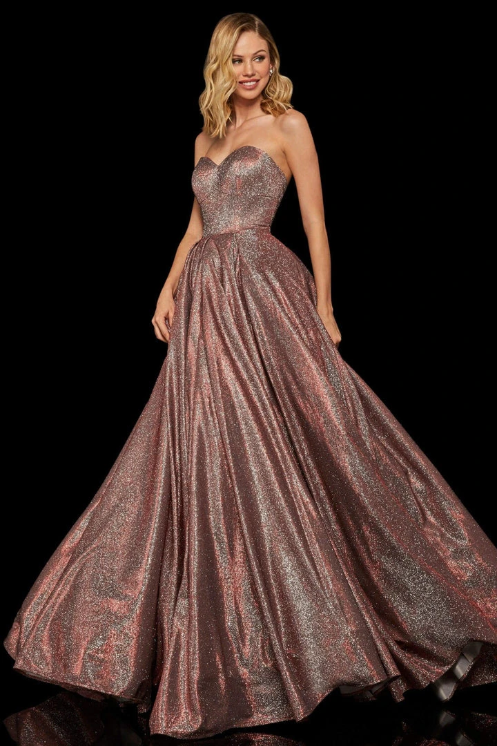 Sherri Hill - 52959 Strapless Sweetheart Glitter A Line Dress 10 Sherri Hill - 52959 Strapless Sweetheart Glitter A Line Dress