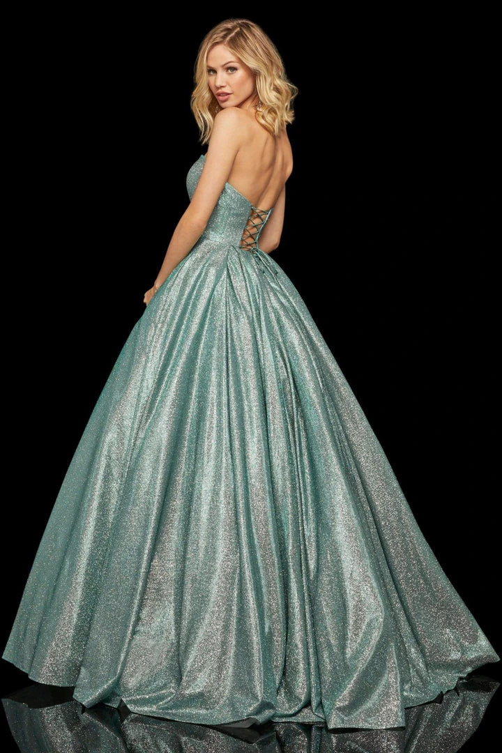 Sherri Hill - 52959 Strapless Sweetheart Glitter A Line Dress 4 Sherri Hill - 52959 Strapless Sweetheart Glitter A Line Dress