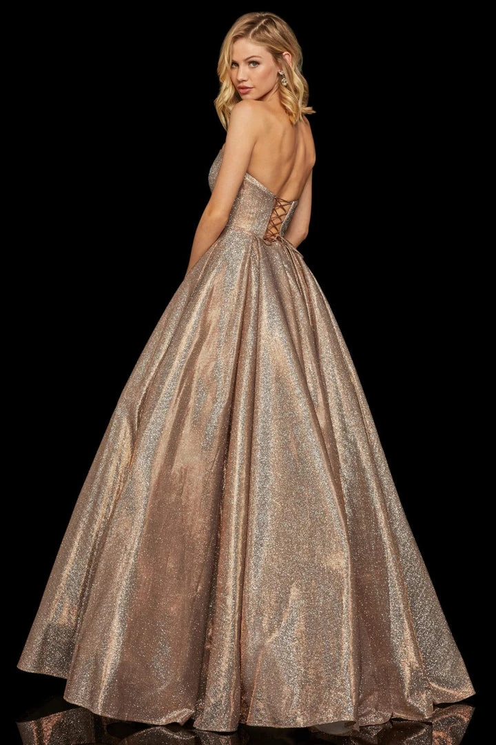 Sherri Hill - 52959 Strapless Sweetheart Glitter A Line Dress 7 Sherri Hill - 52959 Strapless Sweetheart Glitter A Line Dress