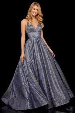 Sherri Hill - 52960 V- Neckline Empire Glitter A Line Dress 27 Sherri Hill - 52960 V- Neckline Empire Glitter A Line Dress
