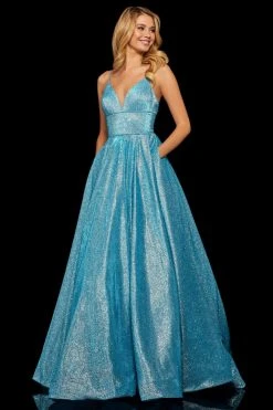 Sherri Hill - 52960 V- Neckline Empire Glitter A Line Dress 30 Sherri Hill - 52960 V- Neckline Empire Glitter A Line Dress