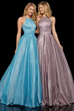 Sherri Hill - 52964 High Halter Neck Glitter Mesh Full A-Line Dress 21 Sherri Hill - 52964 High Halter Neck Glitter Mesh Full A-Line Dress