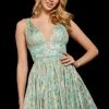 Sherri Hill - 52965 Ruched Plunging V-Neck Short Dress