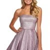 Sherri Hill - 52971 Short Strapless Glitter Knit A Line Dress 1 Sherri Hill - 52971 Short Strapless Glitter Knit A Line Dress