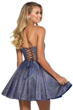 Sherri Hill - 52971 Short Strapless Glitter Knit A Line Dress 18 Sherri Hill - 52971 Short Strapless Glitter Knit A Line Dress