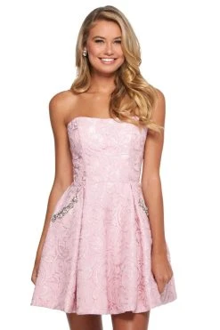 Sherri Hill - 53002 Beaded Lace Strapless Short A-line Dress 13 Sherri Hill - 53002 Beaded Lace Strapless Short A-line Dress