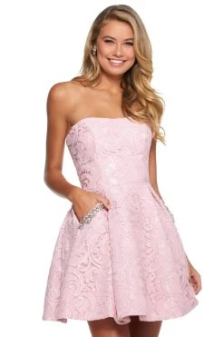 Sherri Hill - 53002 Beaded Lace Strapless Short A-line Dress 15 Sherri Hill - 53002 Beaded Lace Strapless Short A-line Dress