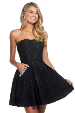 Sherri Hill - 53002 Beaded Lace Strapless Short A-line Dress 12 Sherri Hill - 53002 Beaded Lace Strapless Short A-line Dress