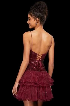 Sherri Hill - 53033 Sequined Drop-Waist Tiered Short Dress 8 Sherri Hill - 53033 Sequined Drop-Waist Tiered Short Dress