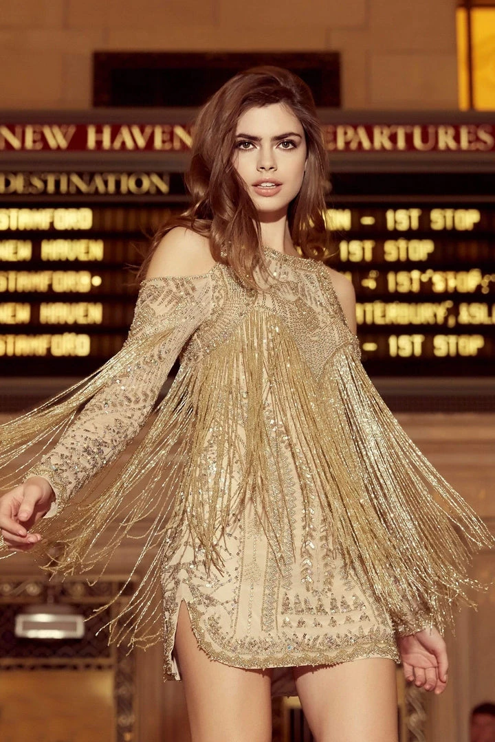 Sherri Hill - 53034 Beaded Fringe Short Dress 6 Sherri Hill - 53034 Beaded Fringe Short Dress