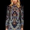 Sherri Hill - 53046 Embroidered Long Sleeve Short Sheath Dress 2 Sherri Hill - 53046 Embroidered Long Sleeve Short Sheath Dress