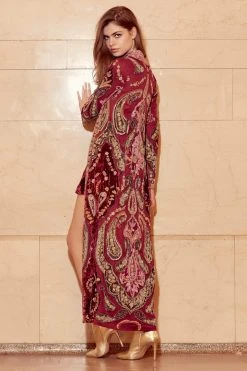 Sherri Hill - 53047 Velvet Sheath Dress With Long Sleeve Beaded Coat 11 Sherri Hill - 53047 Velvet Sheath Dress With Long Sleeve Beaded Coat