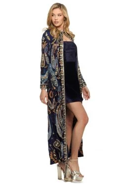 Sherri Hill - 53047 Velvet Sheath Dress With Long Sleeve Beaded Coat 9 Sherri Hill - 53047 Velvet Sheath Dress With Long Sleeve Beaded Coat