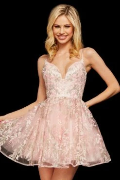 Sherri Hill - 53074 Beaded Lace Sweetheart A-Line Short Dress