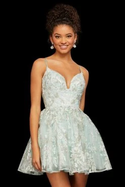 Sherri Hill - 53074 Beaded Lace Sweetheart A-Line Short Dress