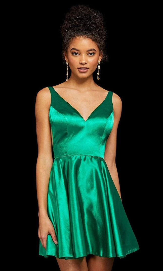 Sherri Hill - 53081 Sleeveless V-Neck Scoop Back A-Line Short Dress 3 Sherri Hill - 53081 Sleeveless V-Neck Scoop Back A-Line Short Dress