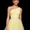 Sherri Hill - 53086 Short Beaded Asymmetric Tulle A-line Dress 1 Sherri Hill - 53086 Short Beaded Asymmetric Tulle A-line Dress