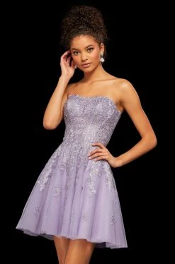 Sherri Hill - 53099 Beaded Lace Short Tulle A-line Dress 18 Sherri Hill - 53099 Beaded Lace Short Tulle A-line Dress