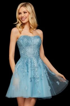 Sherri Hill - 53099 Beaded Lace Short Tulle A-line Dress 15 Sherri Hill - 53099 Beaded Lace Short Tulle A-line Dress
