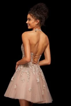 Sherri Hill - 53100 Beaded Lace Appliqued Short Dress