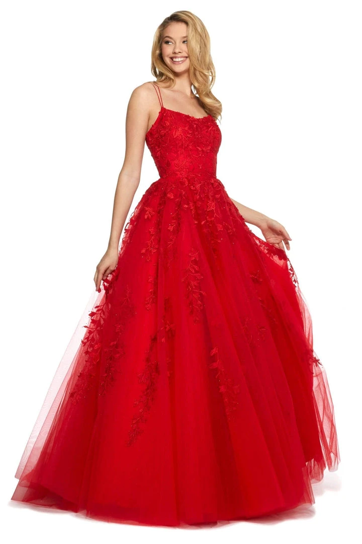Sherri Hill - 53116 Floral Lace Appliqued Lace-up Ballgown 10 Sherri Hill - 53116 Floral Lace Appliqued Lace-up Ballgown