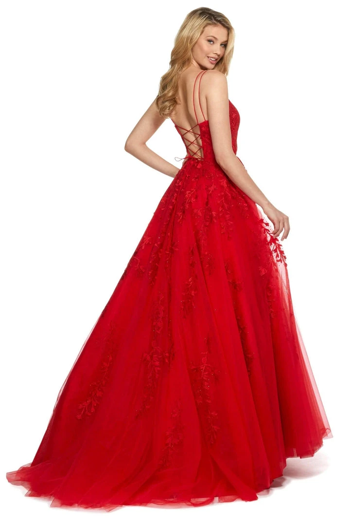 Sherri Hill - 53116 Floral Lace Appliqued Lace-up Ballgown 9 Sherri Hill - 53116 Floral Lace Appliqued Lace-up Ballgown