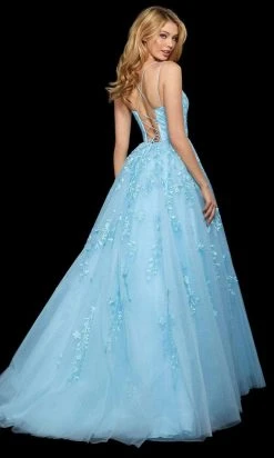 Sherri Hill - 53116 Floral Lace Appliqued Lace-up Ballgown 19 Sherri Hill - 53116 Floral Lace Appliqued Lace-up Ballgown