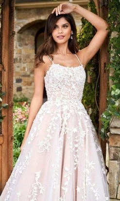 Sherri Hill - 53116 Floral Lace Appliqued Lace-up Ballgown 29 Sherri Hill - 53116 Floral Lace Appliqued Lace-up Ballgown