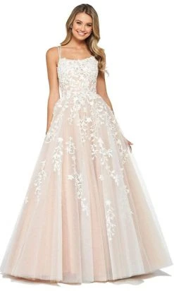 Sherri Hill - 53116 Floral Lace Appliqued Lace-up Ballgown 26 Sherri Hill - 53116 Floral Lace Appliqued Lace-up Ballgown