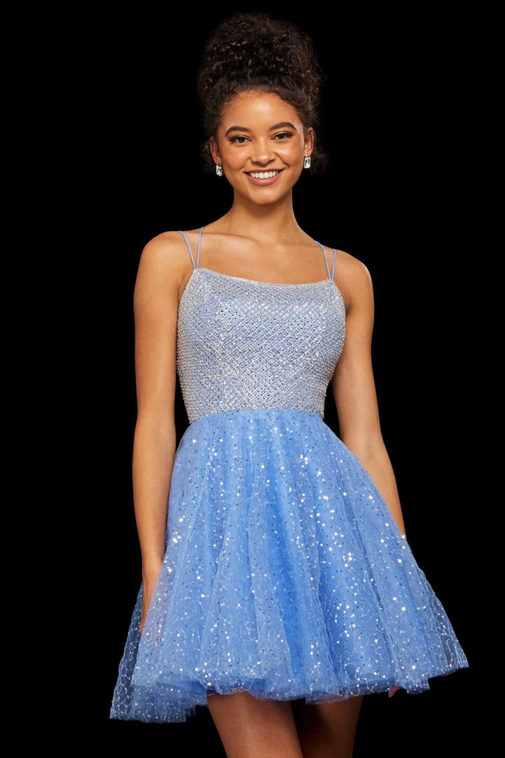Sherri Hill - 53146 Lattice Textured Bodice Short Dress 3 Sherri Hill - 53146 Lattice Textured Bodice Short Dress